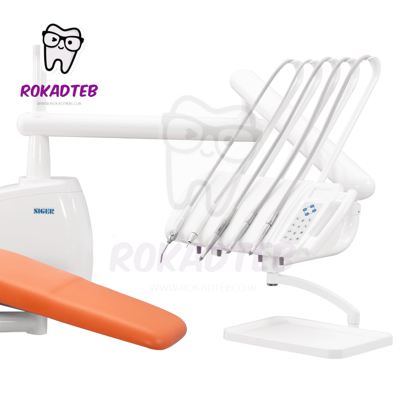 نمای کامل صندلی و تابلت یونیت زیگر V1000 مناسب کلینیک دندانپزشکی